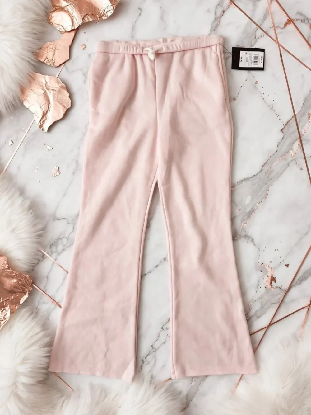 Girls Light Pink Wide Leg Jogger